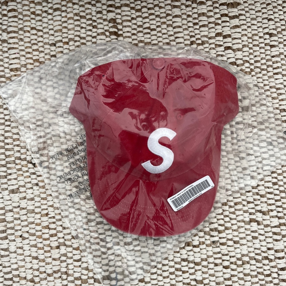 Supreme Pigment Coated S Logo 6 Panel 'Red' Cap